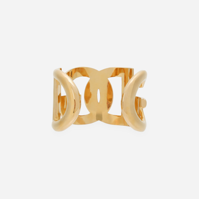 Dolce & Gabbana Rigid Bracelet With Dg Logo In Gold