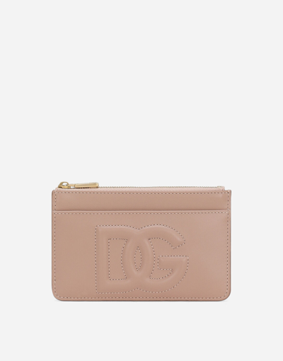 Shop Dolce & Gabbana Medium Dg Logo Card Holder In Pale Pink