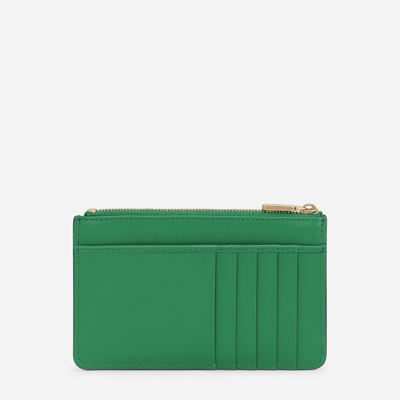 Dolce & Gabbana Logo-embossed Zip Purse In Green