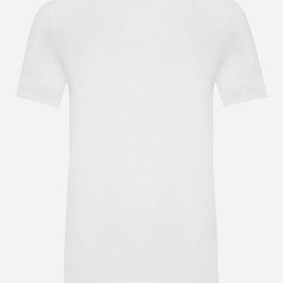 Dolce & Gabbana White Jersey Dg Logo Plate T-shirt In White