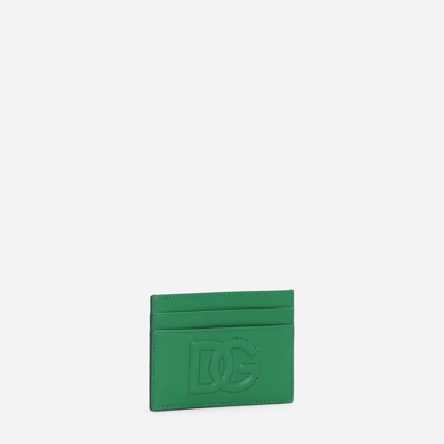 Shop Dolce & Gabbana Dg Logo Card Holder In Green
