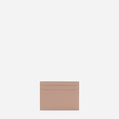Dolce & Gabbana Card Holder With Embossed Dg Logo In Pale Pink
