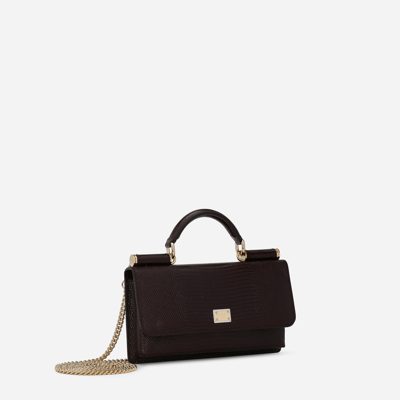 Dolce & Gabbana Iguana-print Mini Bag In Bordeaux