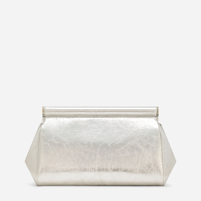 Shop Dolce & Gabbana Sicily Handbag In Silver
