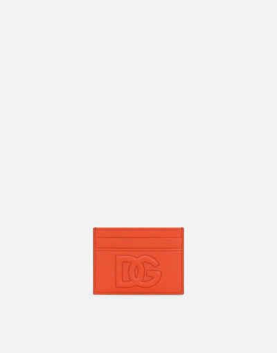 Shop Dolce & Gabbana Dg Logo Card Holder In Orange