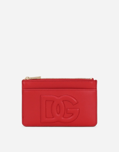 Shop Dolce & Gabbana Medium Dg Logo Card Holder In Red