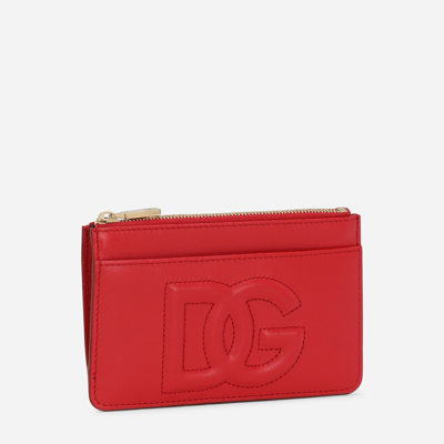 Shop Dolce & Gabbana Medium Dg Logo Card Holder In Red