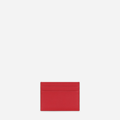 Dolce & Gabbana Logo-embossed Leather Cardholder In Red