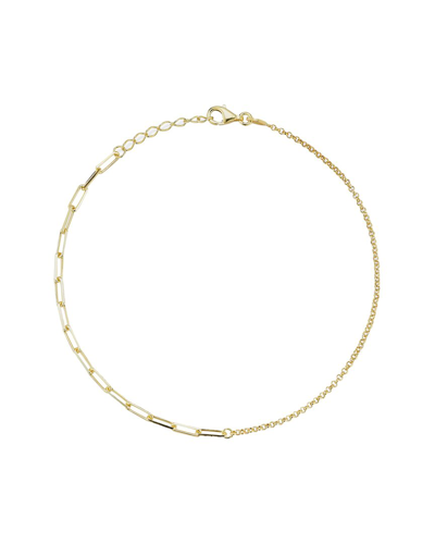 Sphera Milano 14k Over Silver Mixed Chain Anklet
