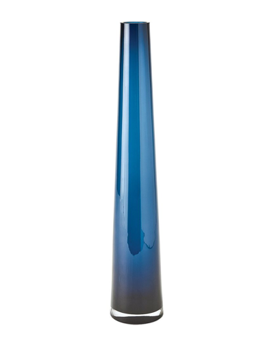 Global Views Small Glass Tower Vase In Blue