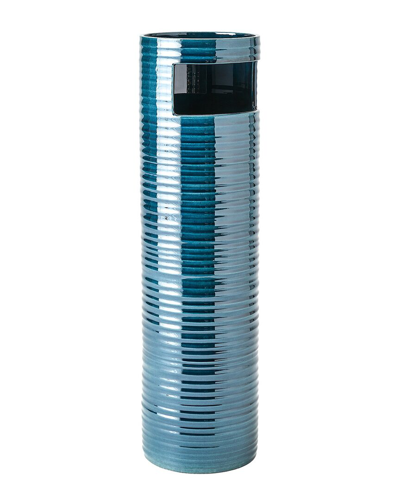 Global Views Large Cut Out Vase In Blue