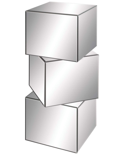 Peyton Lane Glass Mirrored Pedestal Table