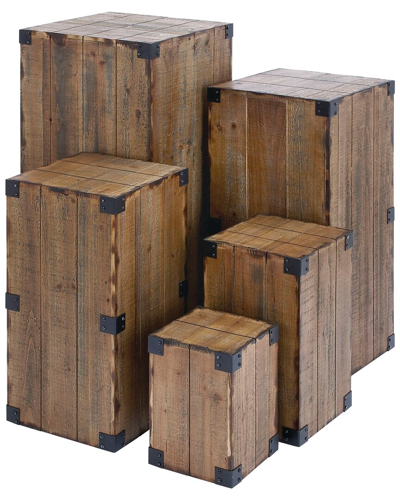 Peyton Lane Set Of 5 Farmhouse Rectangle Pedestal Tables