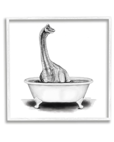 Stupell Dinosaur Vintage Bathroom Tub Framed Giclee Wall Art By Rachel Nieman