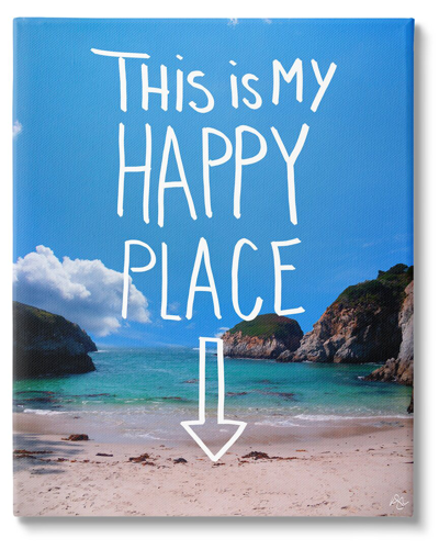 Stupell My Happy Place Summer Beach Framed Giclee Wall Art By K. Kaufman