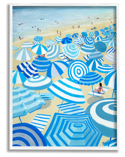 Shop Stupell Striped Coastal Beach Umbrellas Framed Giclee Wall Art By Life Wall Art Designs