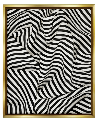 Shop Stupell Folded Striped Drapery Pattern Framed Floater Canvas Wall Art By Ashley Aldridge