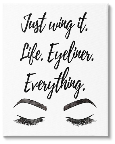 Shop Stupell Just Wing It Eyeliner Makeup Phrase Canvas Wall Art By Amanda Greenwood