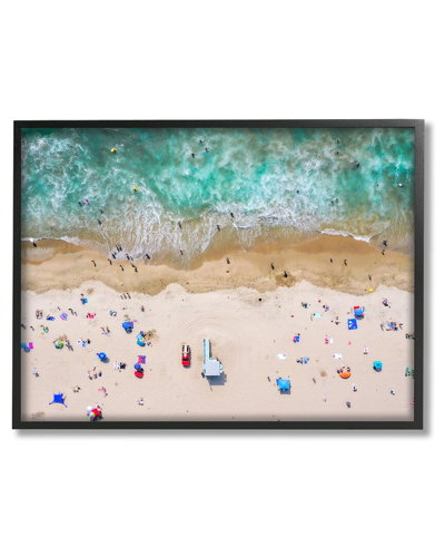 Shop Stupell Aerial Summer Beach Umbrellas Framed Giclee Wall Art By Jeff Poe Photography