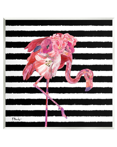 Stupell Floral Stripes Flamingo Bird Wall Plaque Wall Art By Paul Brent