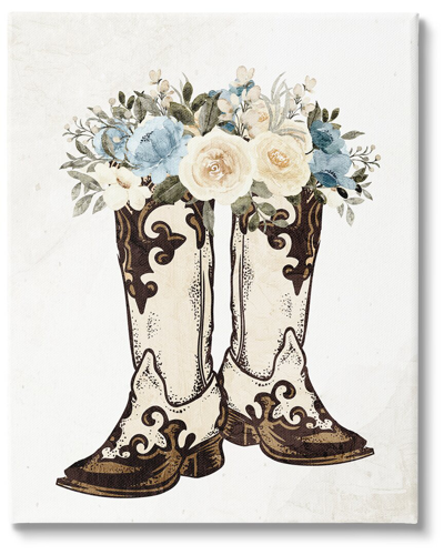 Stupell Cowboy Boot Mixed Flower Bouquet Canvas Wall Art By Kim Allen