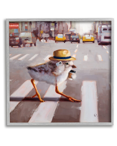 Stupell Bird Crosswalk Urban City Street Framed Giclee Wall Art By Lucia Heffernan