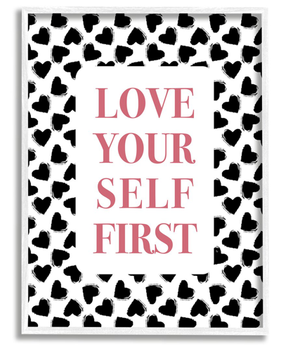 Shop Stupell Love Yourself First Phrase Framed Giclee Wall Art By Martina Pavlova