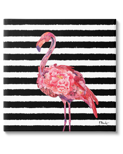 Shop Stupell Blossoming Pink Flamingo Stripes Canvas Wall Art By Paul Brent
