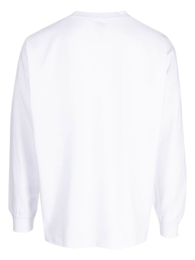 Shop Danton Logo-patch Long-sleeve Sweatshirt In White