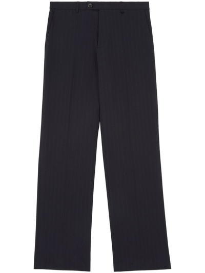 Shop Mm6 Maison Margiela Stitch-detail Straight-leg Trousers In Black
