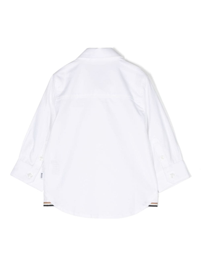 Shop Bosswear Logo-embroidered Cotton Shirt In White