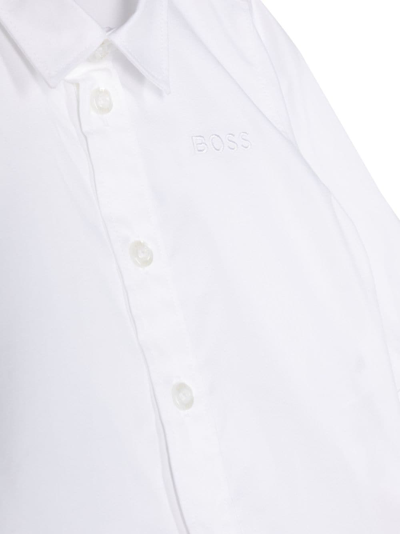 Shop Bosswear Logo-embroidered Cotton Shirt In White