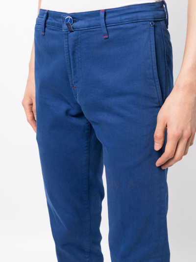 Shop Kiton Straight-leg Chino Trousers In Blue