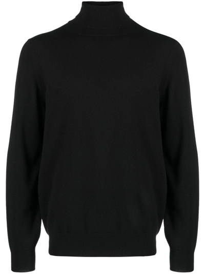 Brunello Cucinelli Cashmere And Silk Turtleneck Sweater In Black