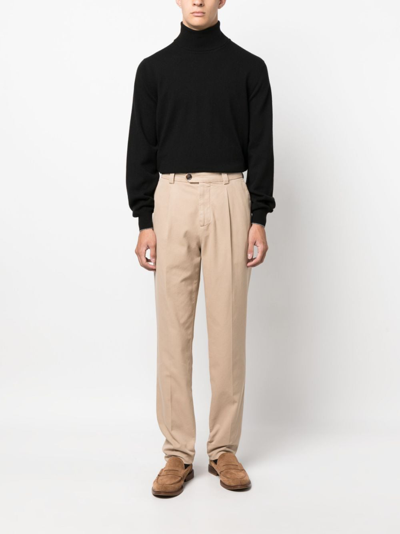 Brunello Cucinelli Cashmere And Silk Turtleneck Sweater In Black