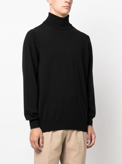 Brunello Cucinelli Cashmere And Silk Turtleneck Sweater In Black