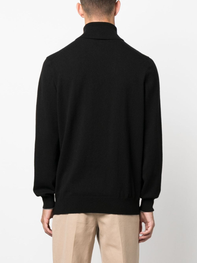 Brunello Cucinelli Cashmere And Silk Turtleneck Sweater In Black