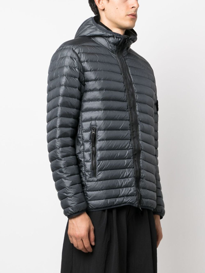 Stone Island Compass-patch Padded Jacket In Grey