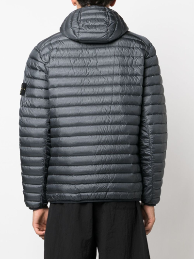 Stone Island Compass-patch Padded Jacket In Grey