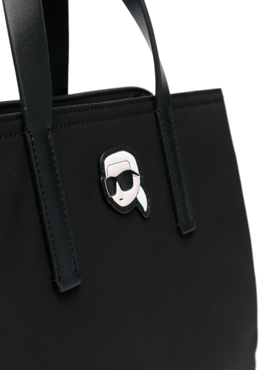 Shop Karl Lagerfeld Ikonik Appliqué-detail Tote Bag In Black