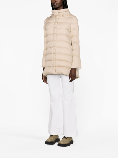 Shop Herno Hooded Down Jacket In Neutrals