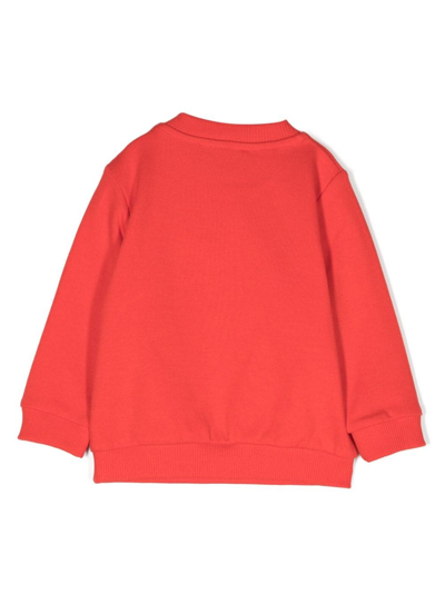 Shop Moschino Logo-print Cotton Sweatshirt In Rossa