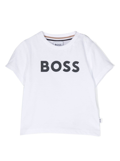 Shop Bosswear Logo-embossed Cotton T-shirt In White