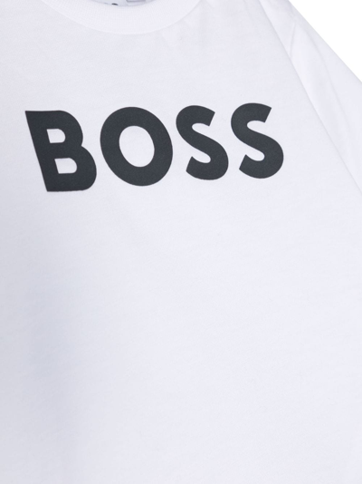 Shop Bosswear Logo-embossed Cotton T-shirt In White