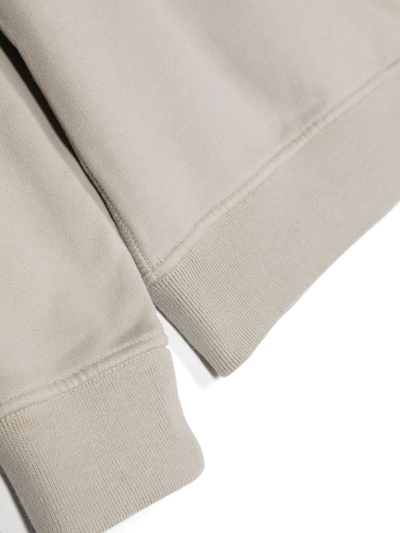 Stone Island Compass-patch Cotton Sweatshirt In Grey