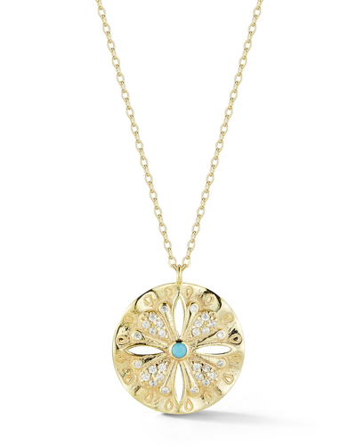 Glaze Jewelry 14k Over Silver Cz Medallion Necklace