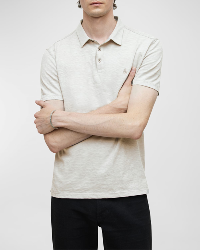 Shop John Varvatos Men's Victor Slub Polo Shirt In Light Grey