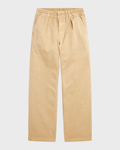 Shop Ralph Lauren Boy's Twill Pleated Pants In Vintage Khaki