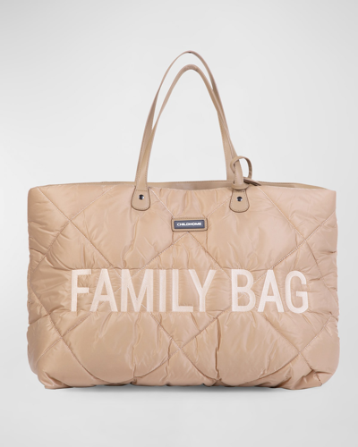 Shop Childhome Puffer Family Bag, Large Diaper Bag In Beige