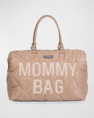 Shop Childhome Puffer Mommy Bag, Xl Diaper Bag In Beige